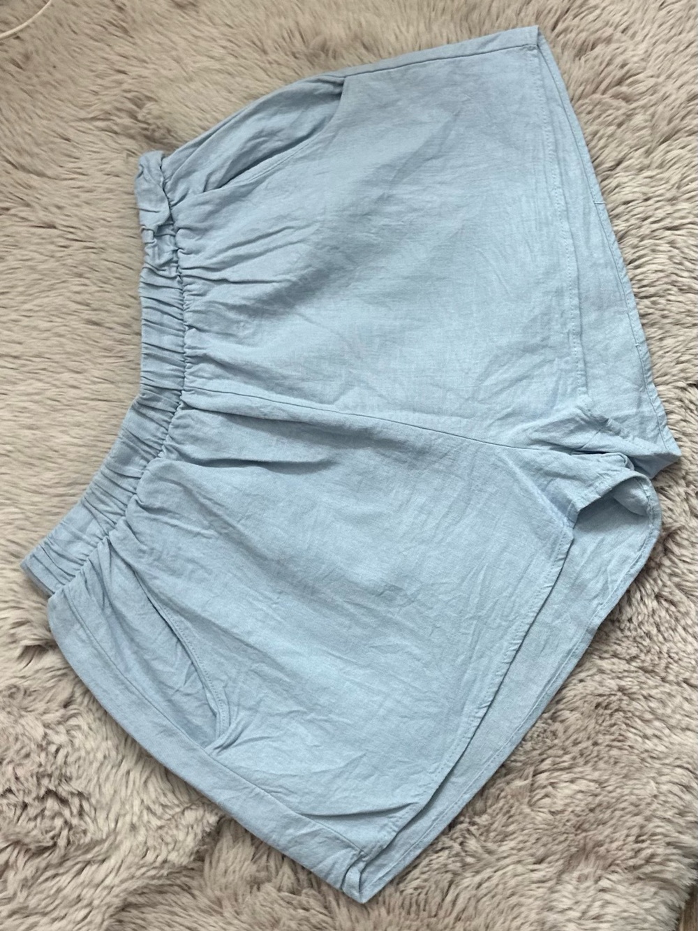 Better Be Light Blue High Waist Elastic Shorts